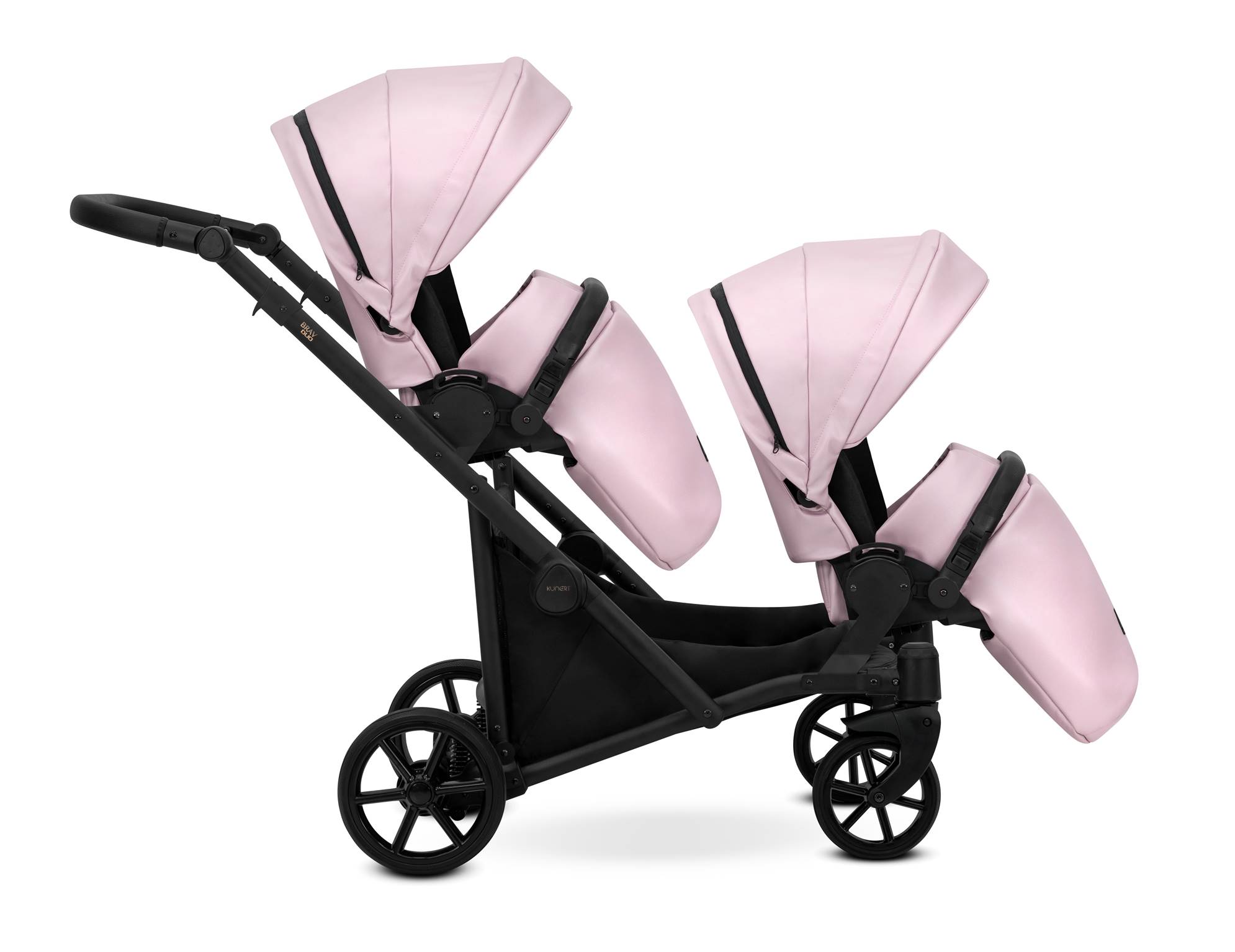 wózek 3w1 dla bliźniaczek różowy spacerówki brav duo 15 baby pink eco