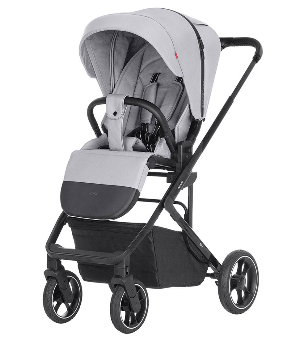Spacerówka Carrello Alfa Feather Grey z przekładanym siedziskiem, jasnoszara, model 5508, dostępna w sklepie Dadi-Shop.