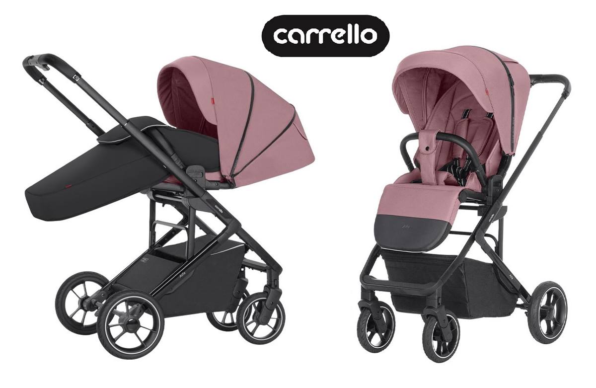 Wózek spacerowy dla dziewczynki Carrello Alfa Rouge Pink – siedzisko montowane przodem i tyłem do kierunku jazdy.