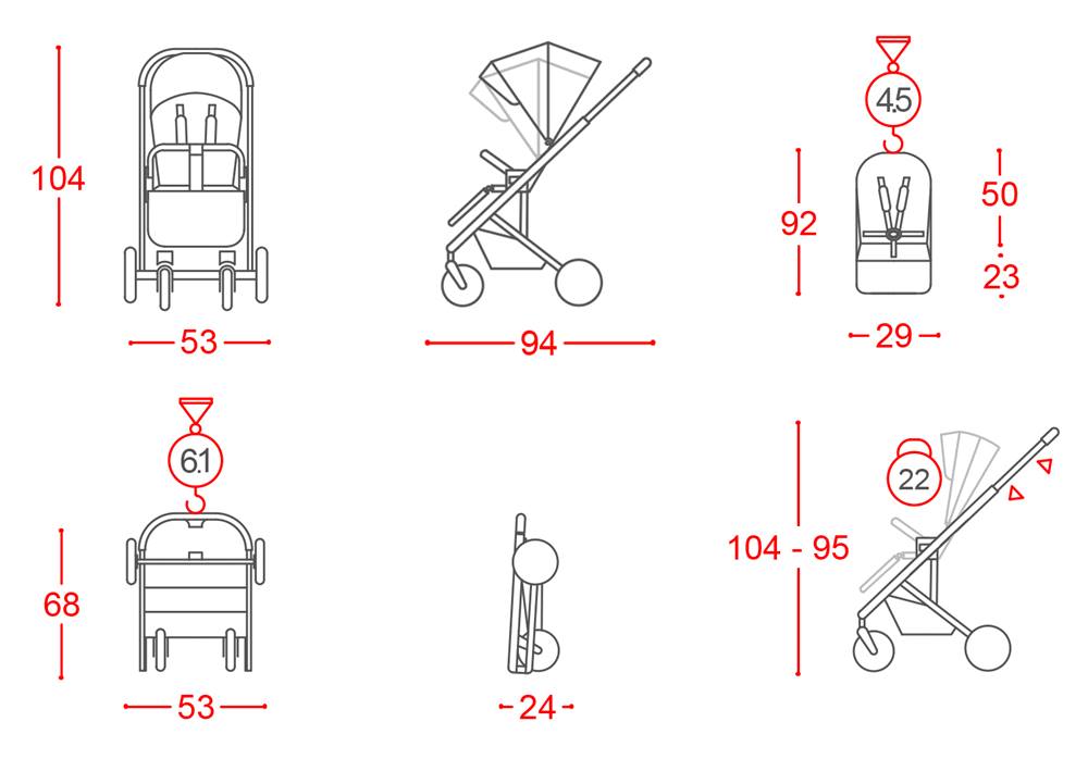 wymiary i waga carrello alfa spacerówka sklep dadi-shop