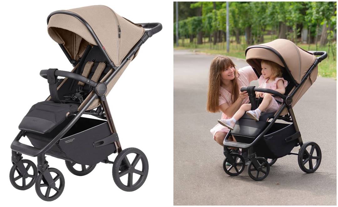Wózek spacerowy Carrello Bravo Plus 2024 w kolorze Ivory Beige – beżowy model dla dziecka, elegancki i wygodny.