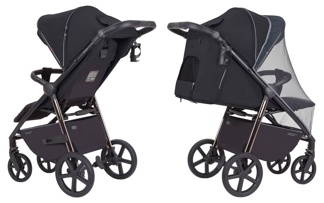 tył wózka spacerowego Carrello Bravo Plus 2024 crl 5515 Jet Black – czarna spacerówka do 22 kg,