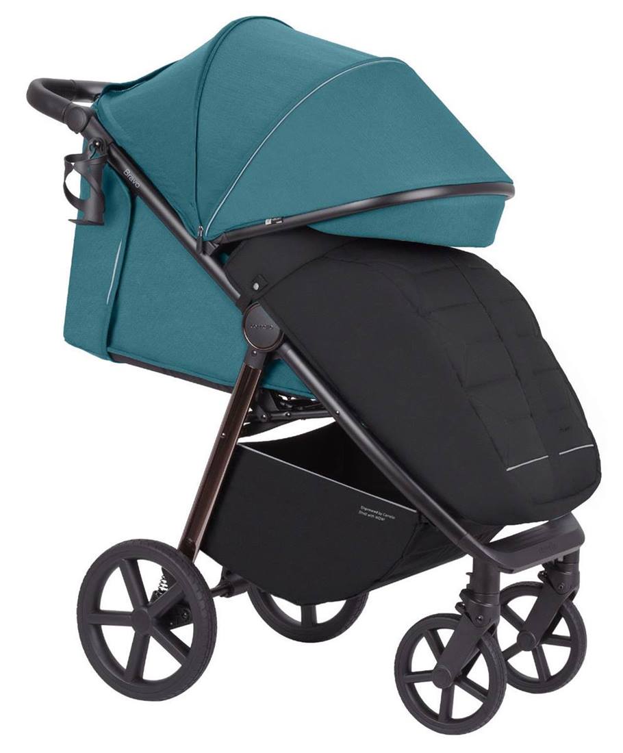 Wózek spacerowy dla dziecka Carrello Bravo Plus 2024 w kolorze morskim Oxford Blue – z ochroną UV 50+ i pokrowcem na nogi – sklep Dadi-Shop