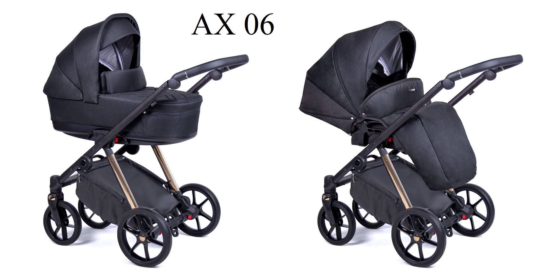 Wybór koloru wózka coletto Axiss Gold AX 06 czarny