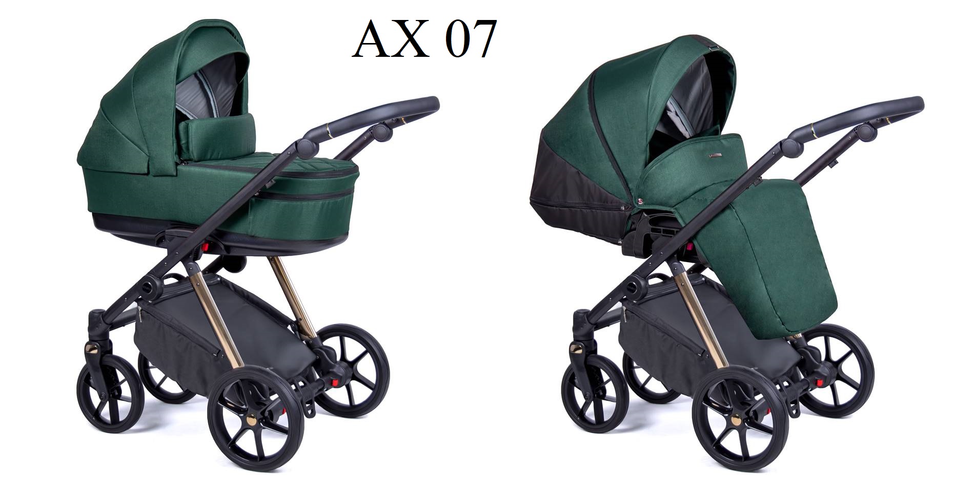 Wybór koloru wózka coletto Axiss Gold AX 07 zielony
