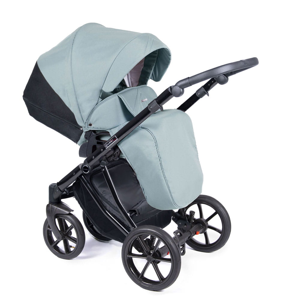 Wózek wielofunkcyjny Coletto Dante w konfiguracji spacerowej, błękitny z czarną ramą. Produkt Dadi Shop