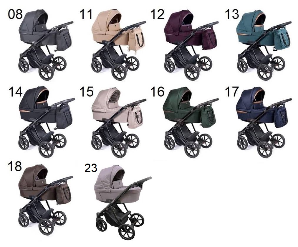 kolorystyka wózka coletto dante na czarnej ramie