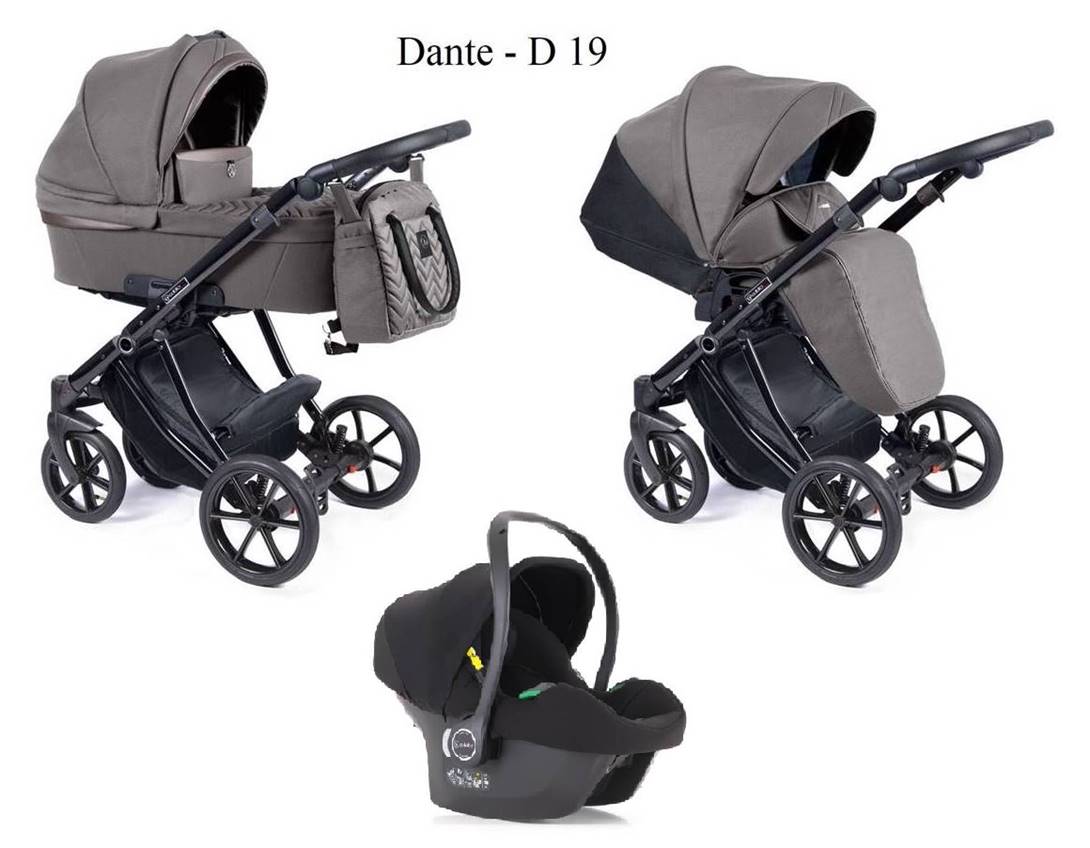 wózek 3w1 Coletto Dante D-19 – dziecięcy wózek z fotelikiem Cosmo i-Size, dostępny w Dadi-Shop