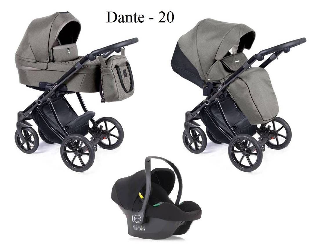Wózek wielofunkcyjny Coletto Dante 3w1 z fotelikiem samochodowym Coletto Cosmo.