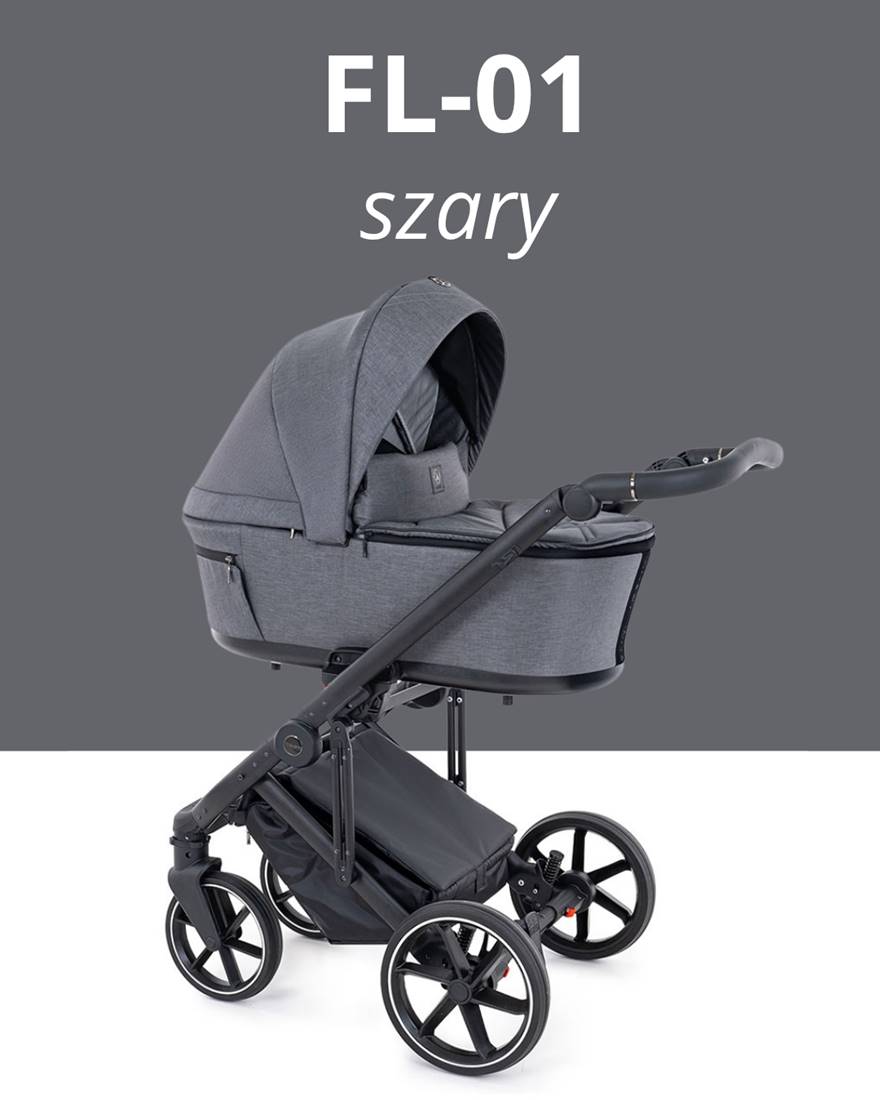 Coletto Flow – wielofunkcyjny wózek dziecięcy 3w1 w odcieniu szarego 01
