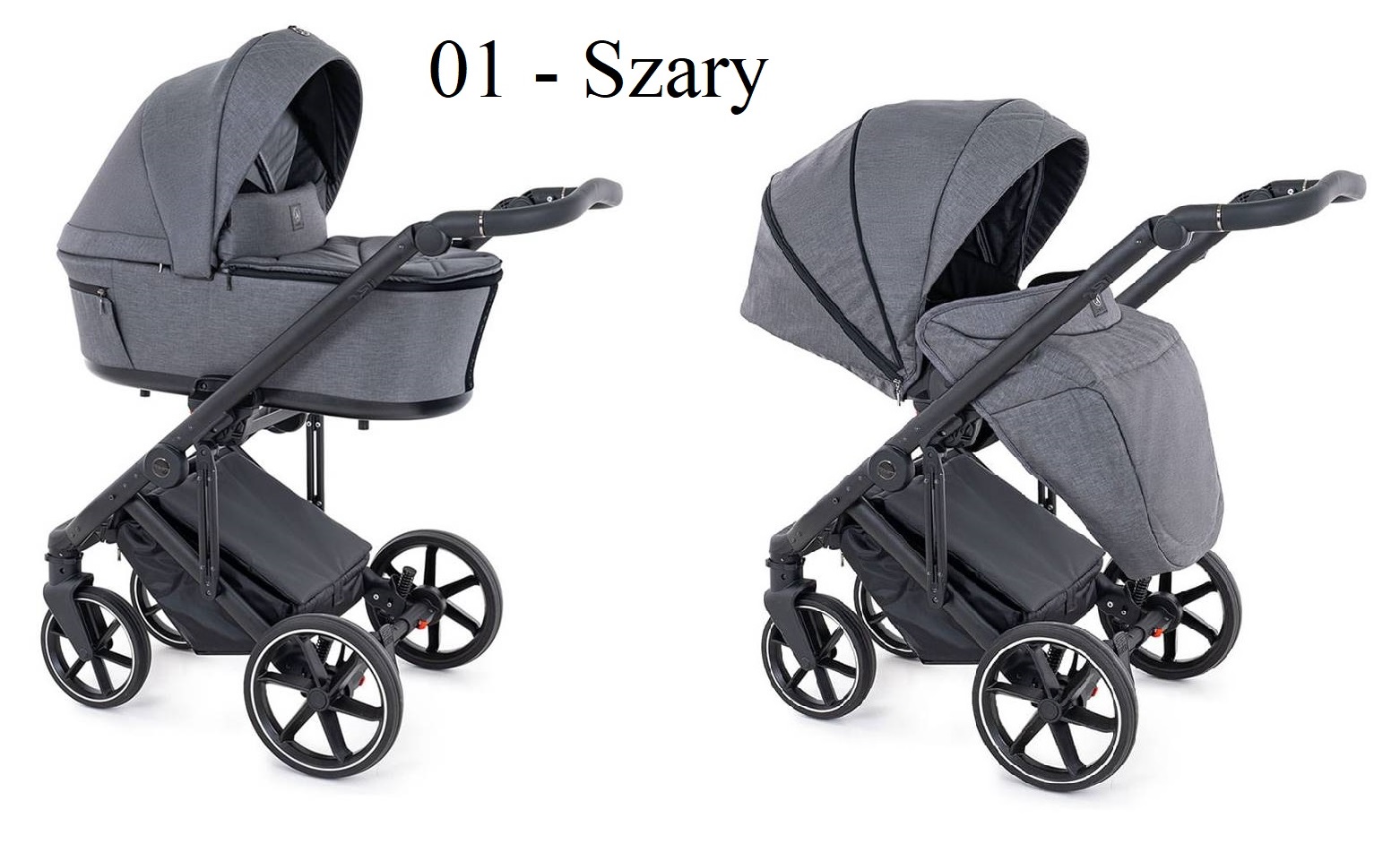 Wózek dziecięcy 2w1 Coletto Flow w kolorze szarym – wygodny, funkcjonalny model idealny na każdy spacer. Dostępny w sklepie Dadi-Shop.