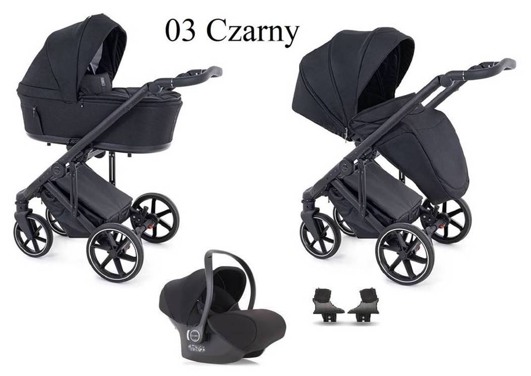 wózek dziecięcy 3w1- coletto flow fl-03-  czarny