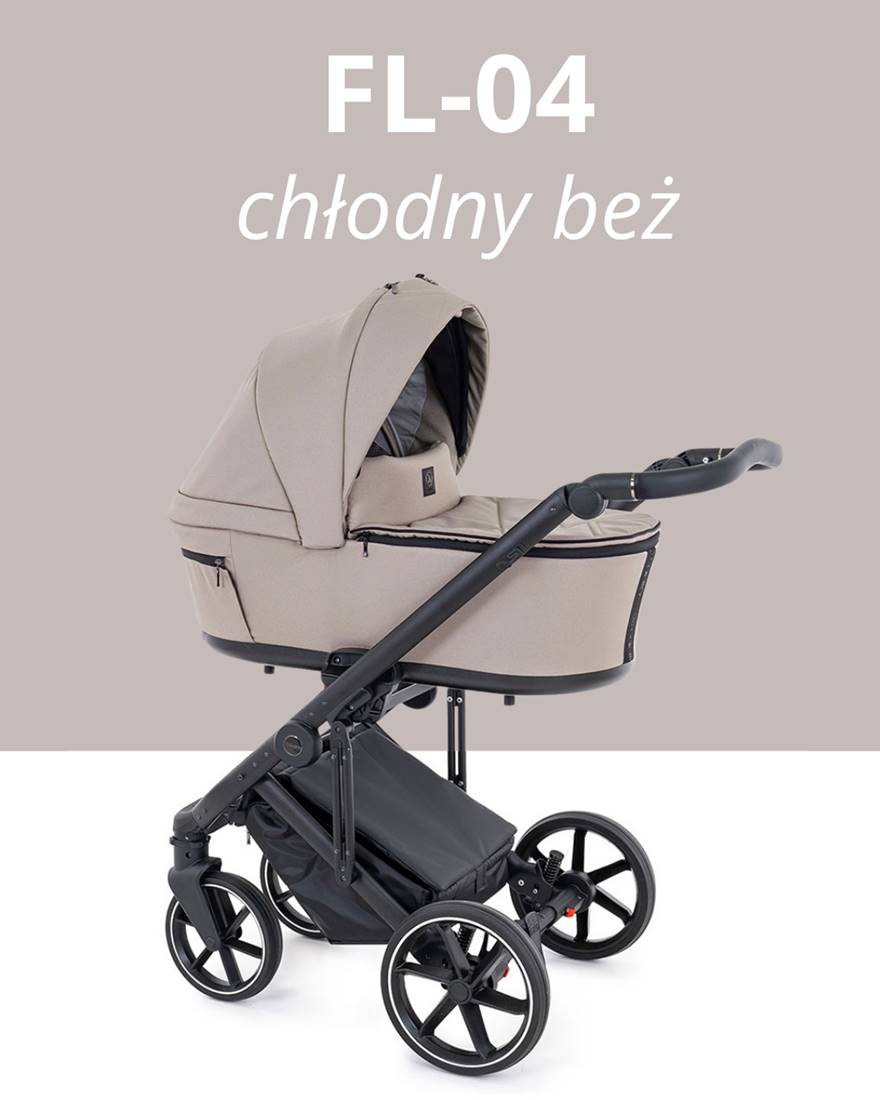 coletto flow fl-04- chłodny beżowy wózek dziecięcy 2w1