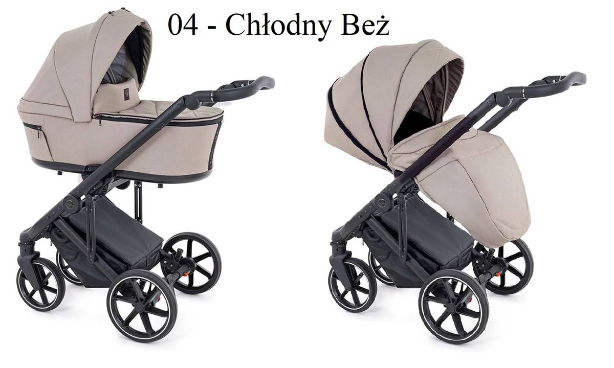Stylowy wózek 2w1 Coletto Flow w chłodnym beżu – gondola i spacerówka na każdą okazję – Dadi-Shop