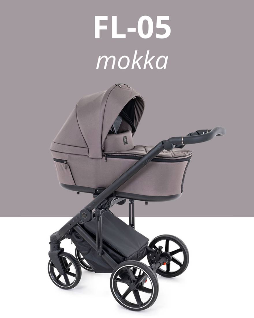 Wózek 3w1 Coletto Mokka – prezentacja gondoli w eleganckim brązie, idealny na miejskie spacery.