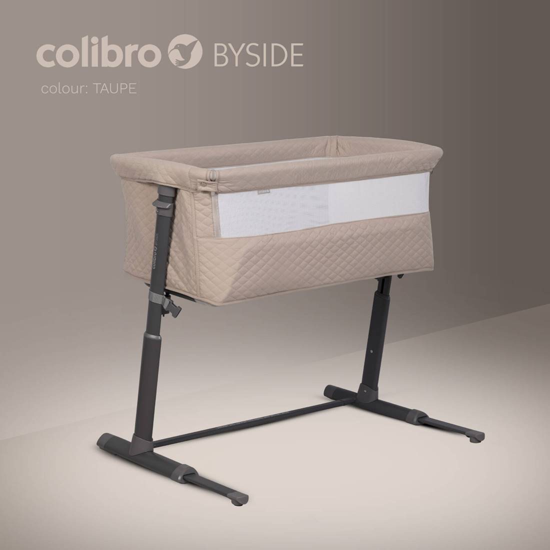 Łóżeczko dostawne Colibro Byside w kolorze Taupe