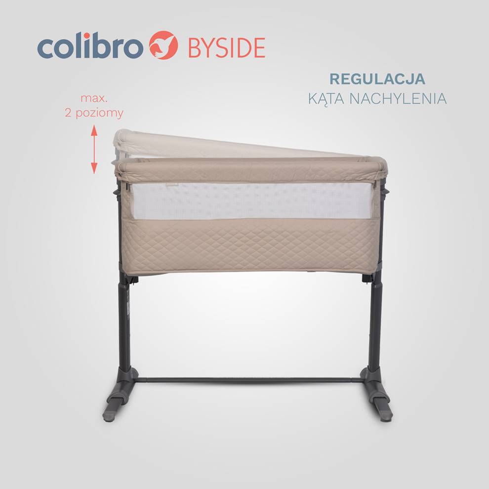 Łóżeczko dostawne Colibro Byside z regulacją kąta nachylenia materaca