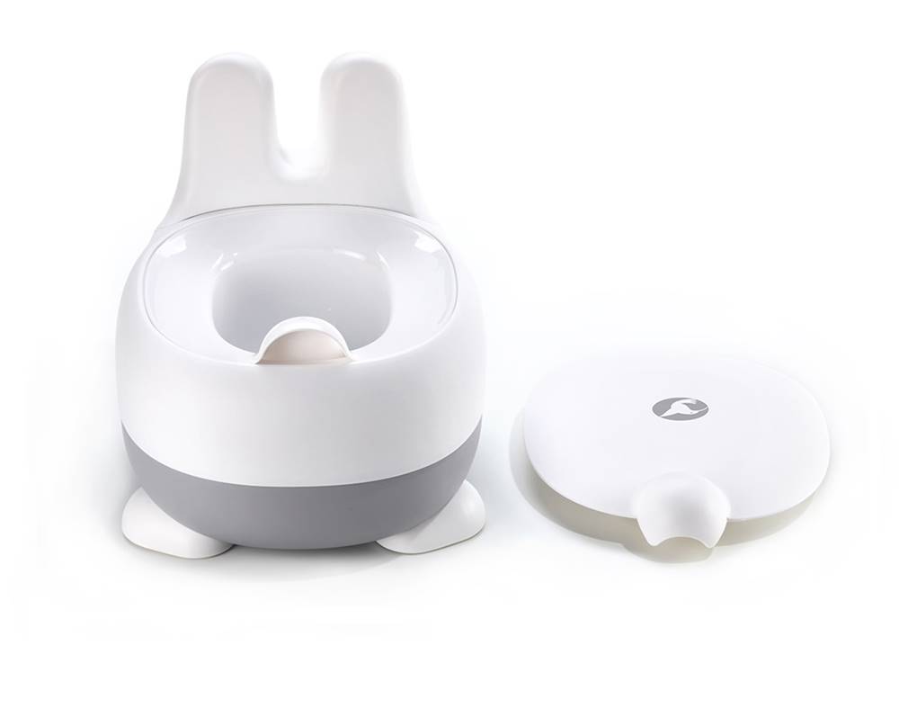 Nocnik dla dziecka NUKI Cloud w kształcie króliczka z wyjmowanym wkładem – stabilny i bezpieczny.