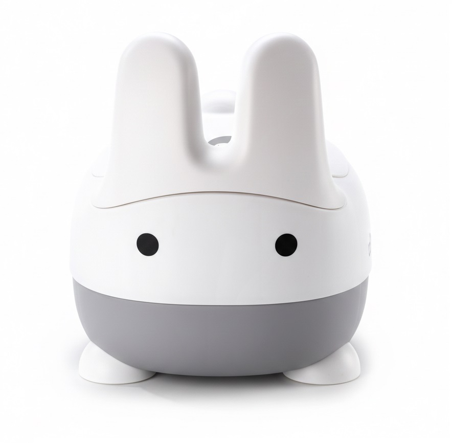 Przód nocnika dziecięcego NUKI Cloud w kształcie króliczka – stabilny, bezpieczny i przyjazny maluchowi nocnik dla dziecka.