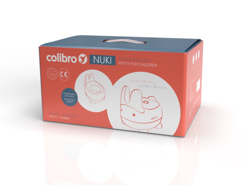 Nocnik dziecięcy Colibro NUKI Ocean w opakowaniu.