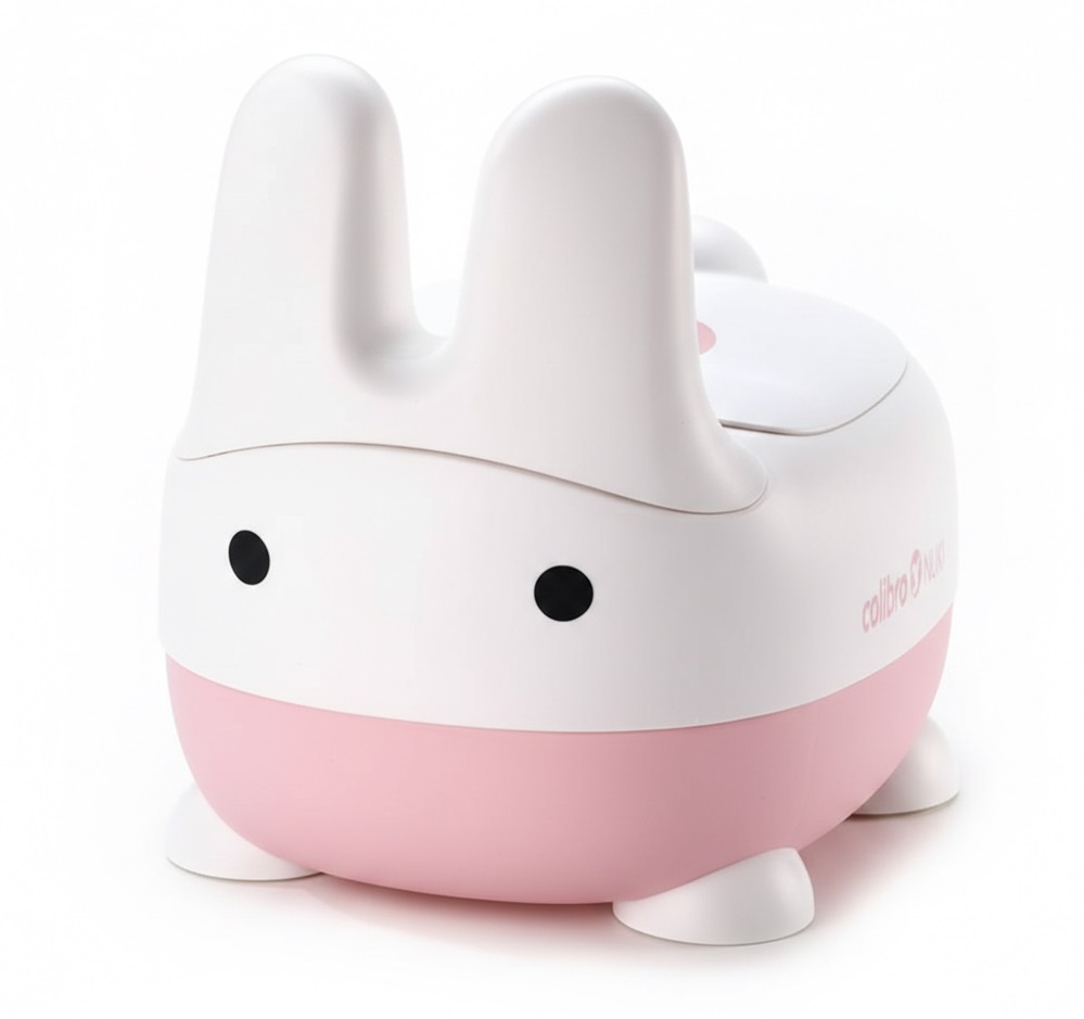 NUKI Rose – nocnik dla dziewczynki, widok z przodu z głową króliczka marki Colibro. Dadi-shop