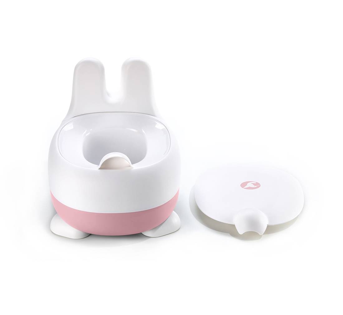 NUKI Rose dla dziewczynki – widok ze ściągniętym przykryciem, łatwe czyszczenie, ogonek krolika.