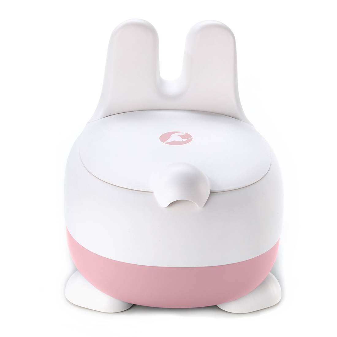 Tył nocnika NUKI Rose w kształcie króliczka marki Colibro – stabilny i bezpieczny dla dziewczynki.