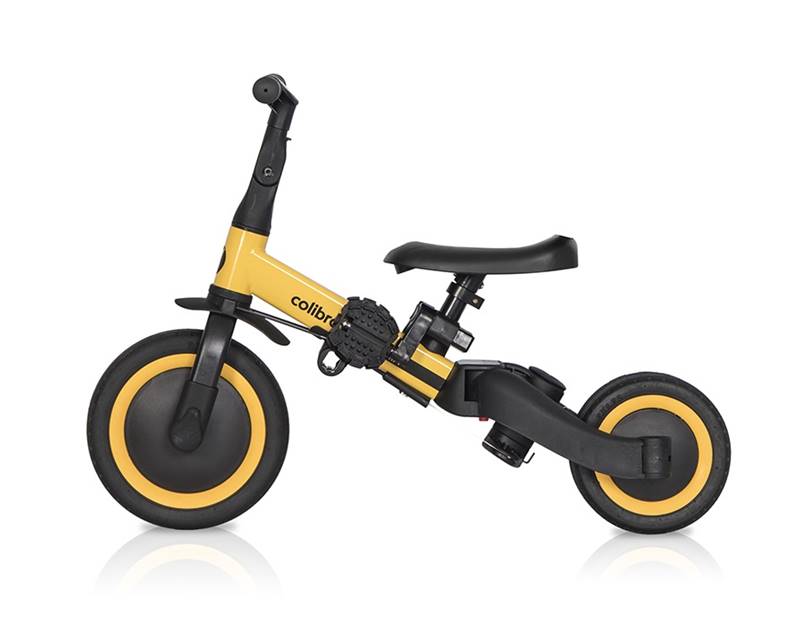 Rowerek biegowy Colibro Tremix UP 6w1 żółty – widok profilowy