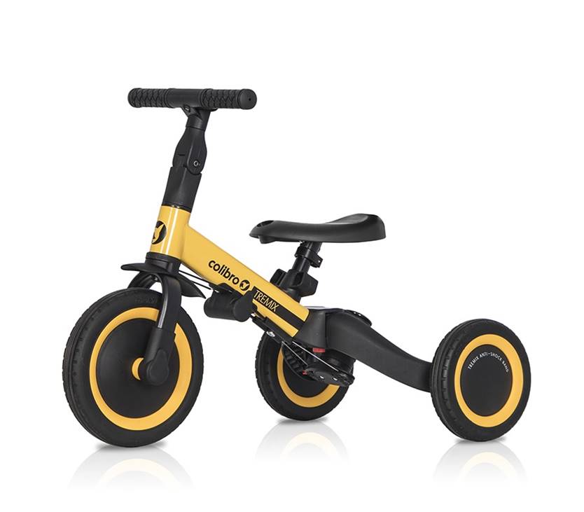 Colibro Tremix UP 6w1 w wersji trójkołowca bez pedałów do nauki odpychania.