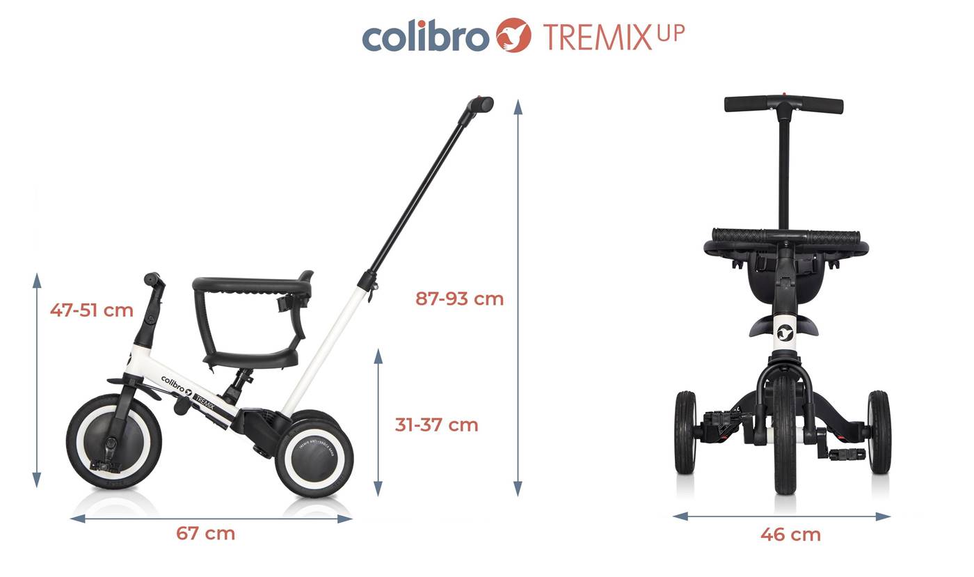 Rowerek dziecięcy Colibro Tremix up 6w1 wymiary