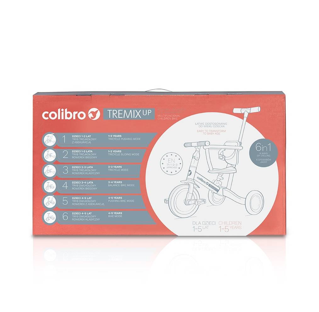 Opakowanie rowerka Colibro Tremix UP 6w1 – wszystko w jednym zestawie dla dziecka
