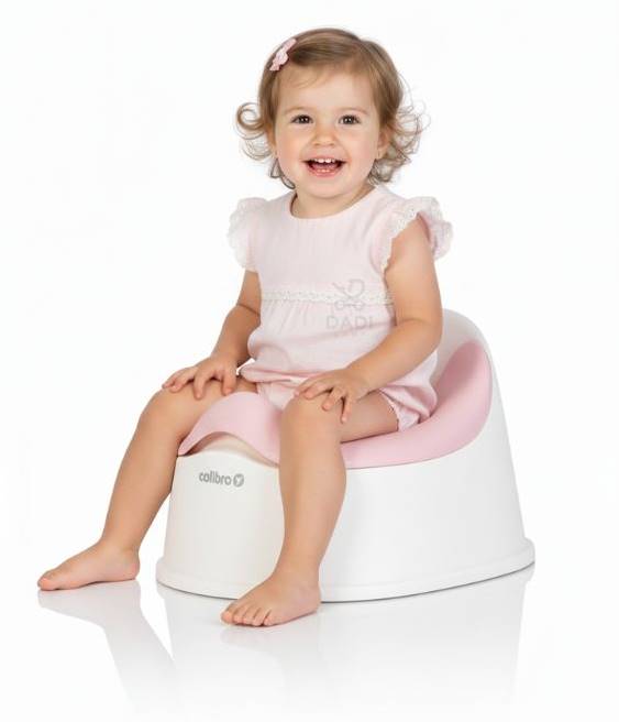 nocnik dziecięcy dla dziewczynki Colibro Solo Rose różowy – prezentacja produktu przez dziecko