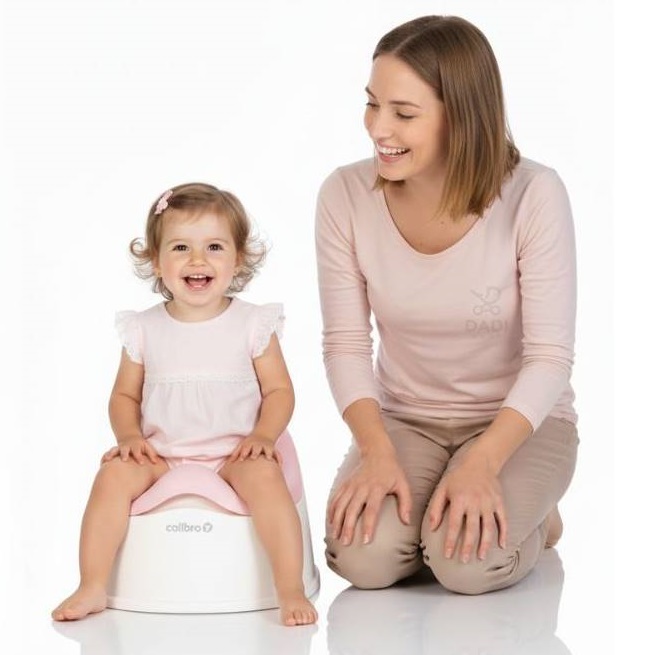 pierwszy nocnik dla dziewczynki Colibro Solo Rose różowy – mama z dzieckiem