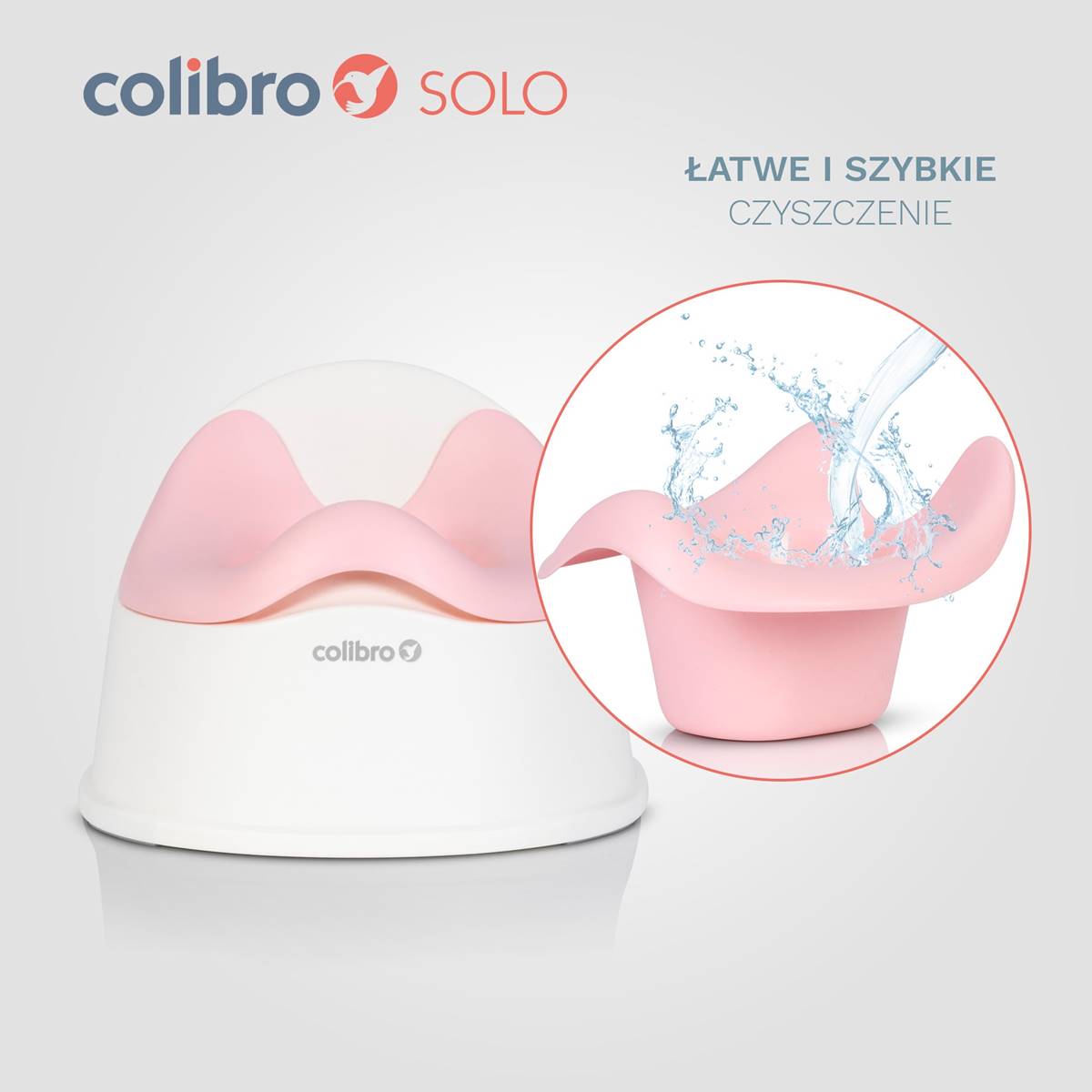 wyjmowana misa higieniczna nocnik Colibro Solo Rose różowy – łatwe czyszczenie