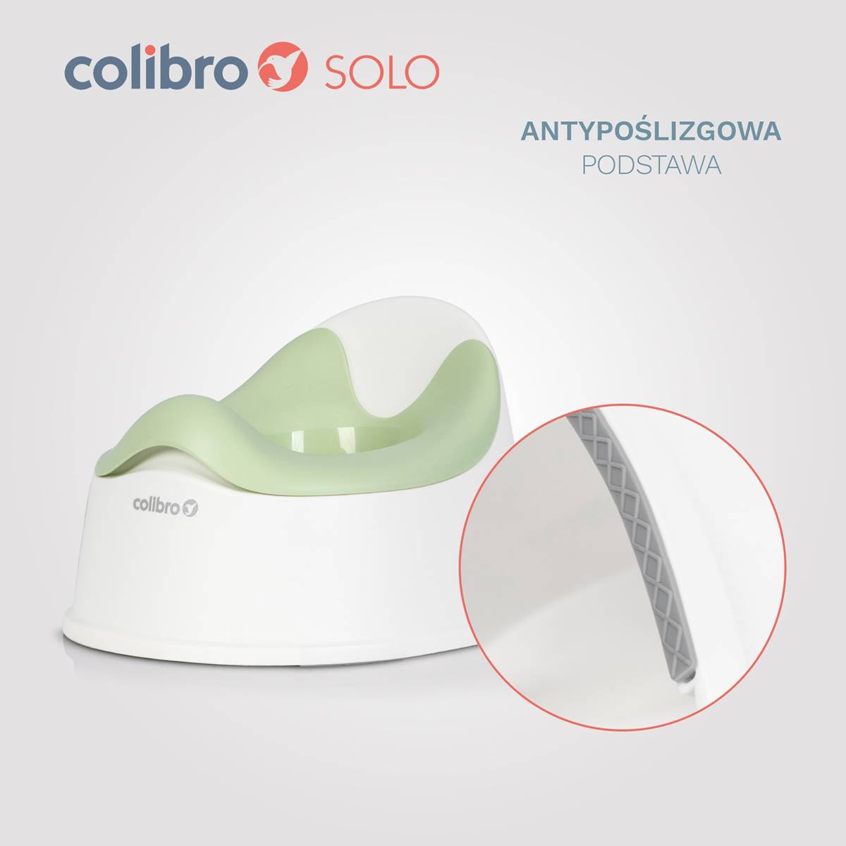 Nocnik Colibro Solo Cool z antypoślizgowymi nóżkami.