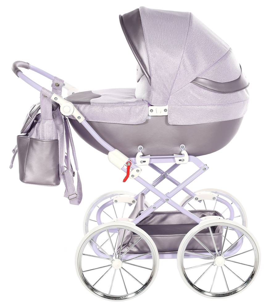Junama Dolce Mini 03 fioletowy wózek dla lalek z regulowaną rączką i lekkim stelażem