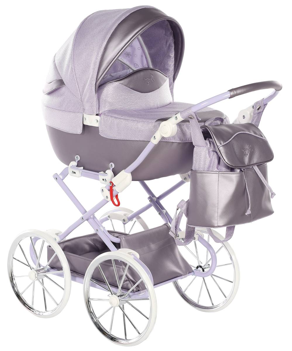 junama dolce mini 03 fioletowy wózek dla lalek tapicerka z eko skóry dadi shop
