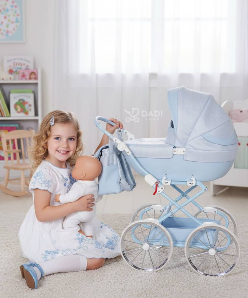 Regulowana budka wózka dla lalek Junama Dolce Mini, zapewniająca ochronę i komfort podczas zabawy dadi-shop