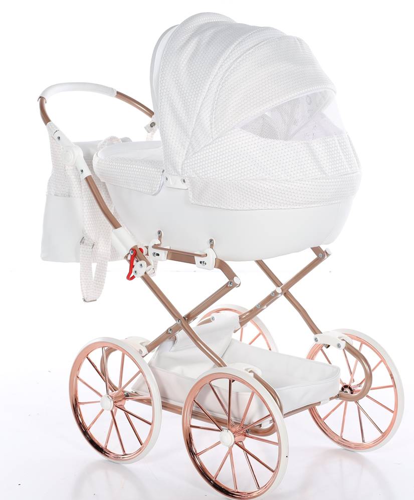 dolce mini - kolor 08 - Wózek dla lalek ze zdejmowaną tapicerką, łatwą do utrzymania w czystości.