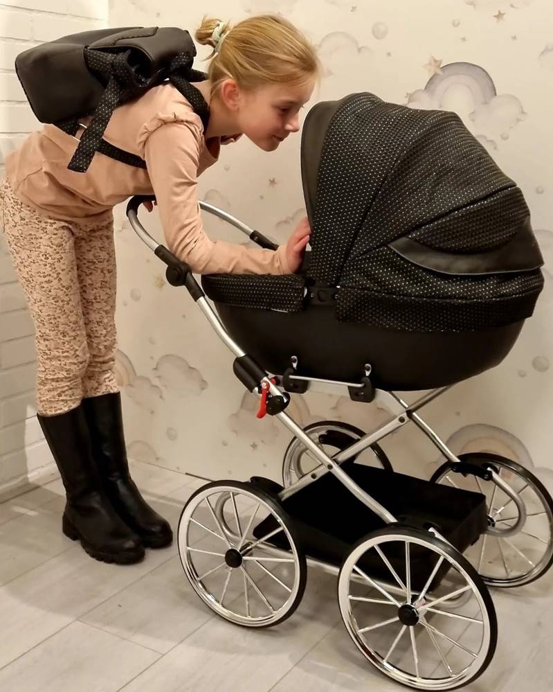wózek dla lalek - junama dolce mini czarny