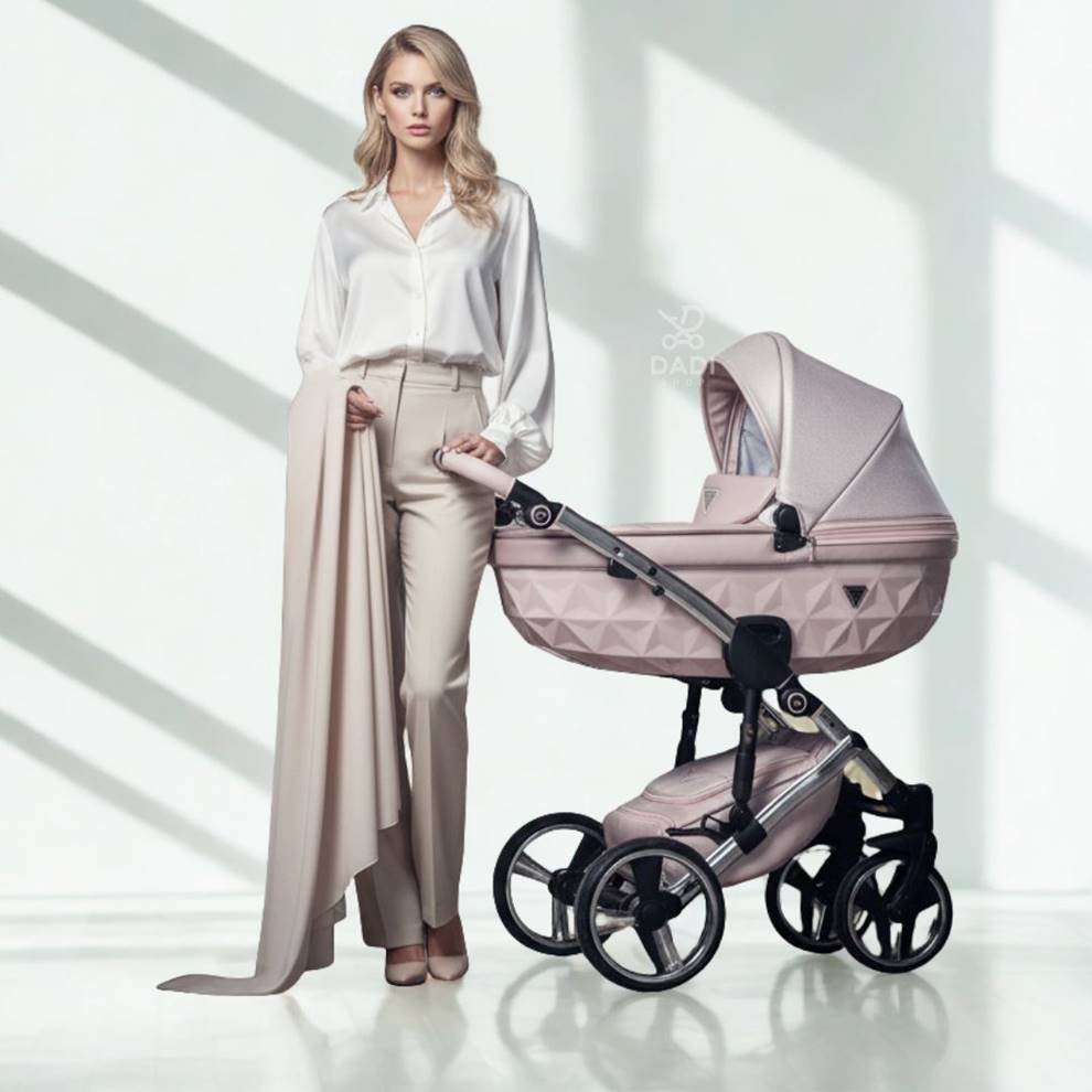 Junama Dolce 2-in-1 Pink 01 – luxury baby stroller in an elegant powder pink edition , Dadi-Shop