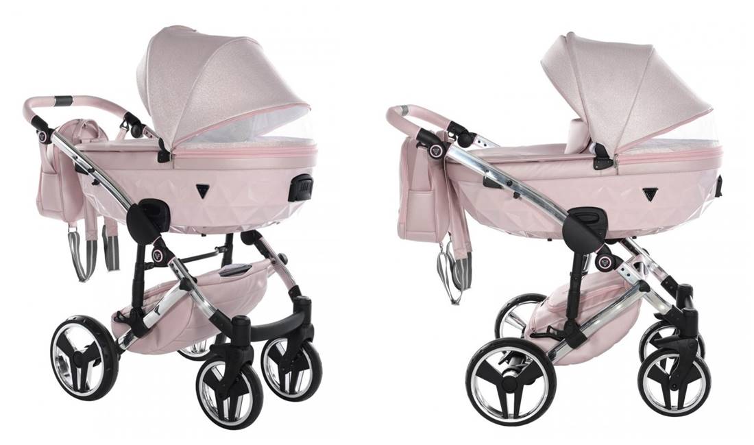 Okienko wentylacyjne w gondoli Junama Dolce 01 – praktyczna wentylacja wózka dziecięcego w kolorze pudrowego różu.  Dadi-Shop