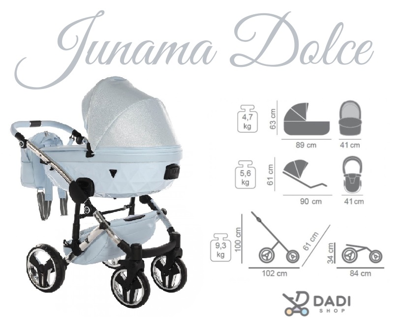 wózek junama dolce  03  z wymiarami i wagą