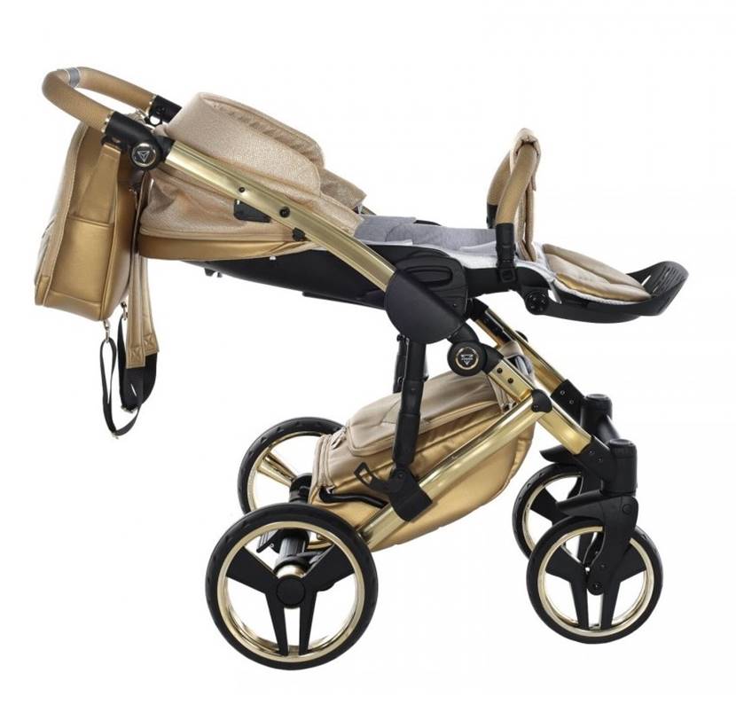 Junama Dolce Gold 2w1 – spacerówka z regulowanym oparciem od siedzącej do leżącej pozycji | wózek dziecięcy premium, dadi-Shop