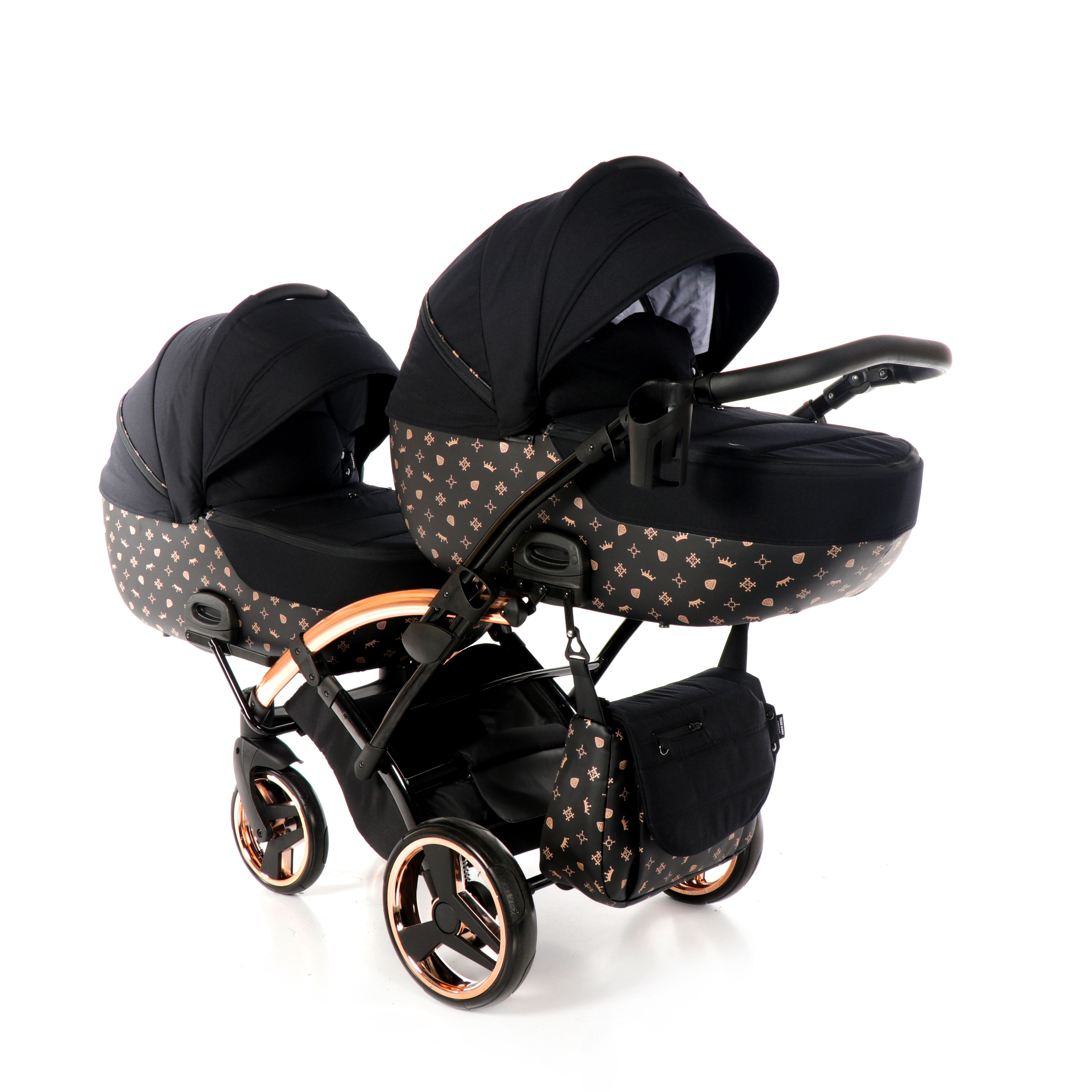 wózek blixniaczy Laret Imperial Duo wielofunkcyjny Tako elegancki nowoczesny wózek czarny Dadi Shop