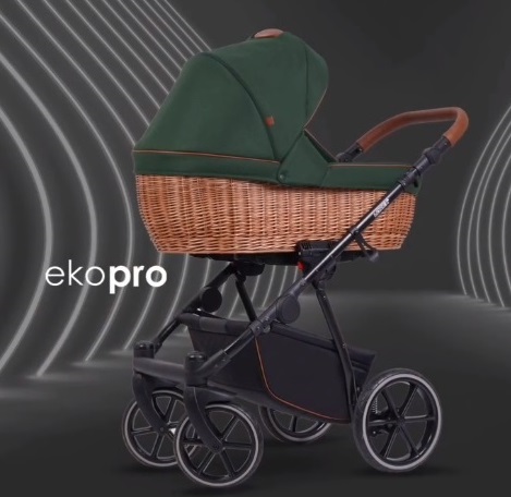 Lonex EKO PRO wózek dziecięcy 2w1/3w1/4w1 w kolorze Forest (05), zielony, z wiklinową gondolą i ekologicznymi materiałami, funkcjonalny i stylowy wybór online.