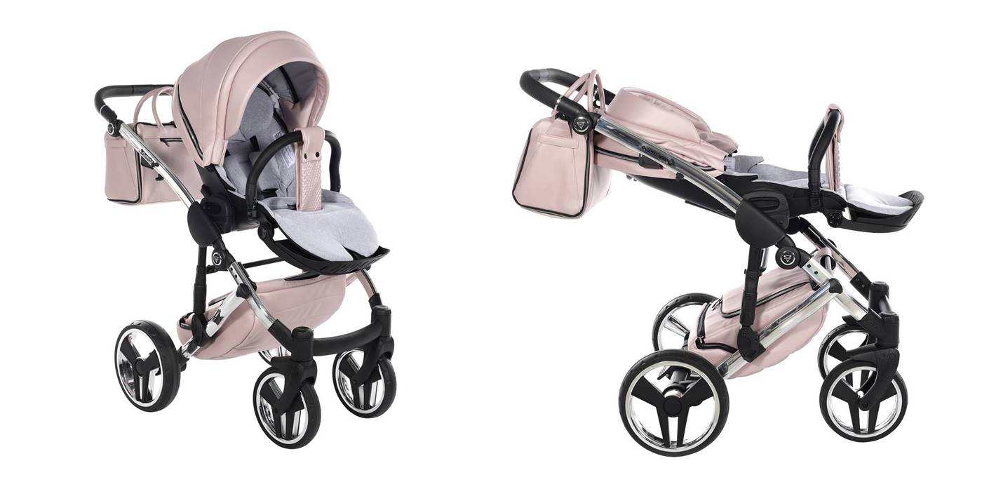 Spacerówka Junama Fluo Line Diamond 06 w pozycji do spania – komfortowy wybór dla maluszka na każdą porę dnia, dostępny w Dadi-Shop.