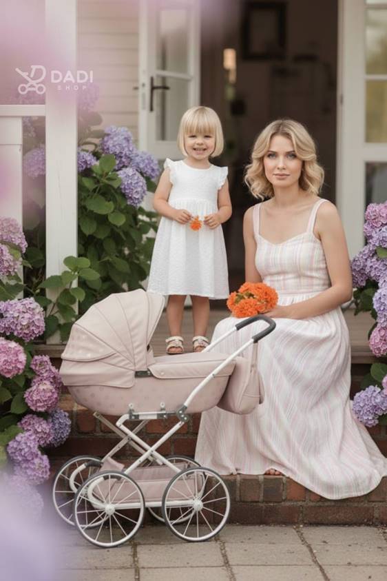 Tako Imperial Mini Classic różowy 05 – elegancki wózek dla lalek jak prawdziwy, inspirowany modelem dziecięcym. dadi-shop