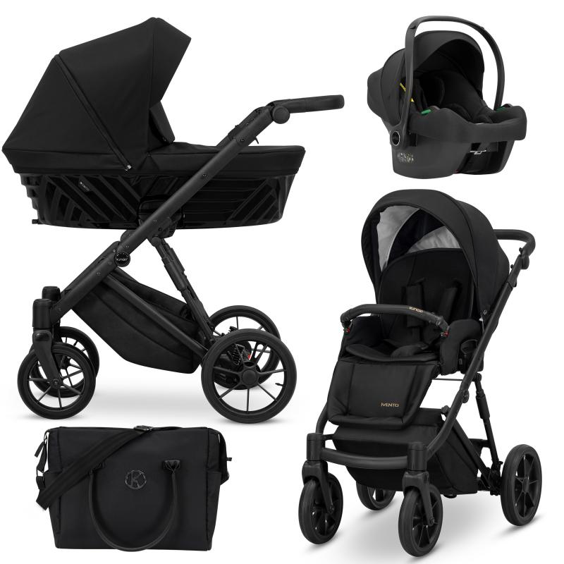 Kompletny zestaw 3w1- wózek kunert ivento deep black - elementy zestawu