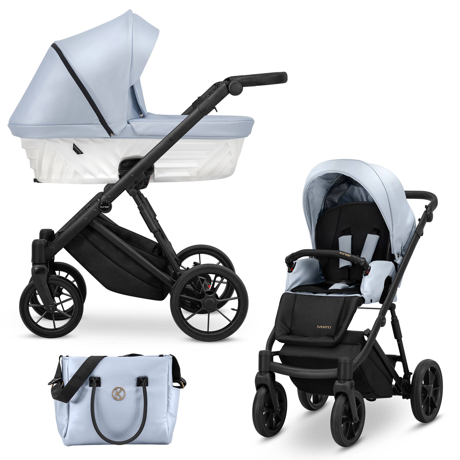 Ivento 22 Baby Blue Metalic wózek dziecięcy 2 w 1 daid-shop